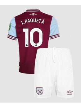 West Ham United Lucas Paqueta #10 Replika Hemmakläder Barn 2024-25 Kortärmad (+ byxor)